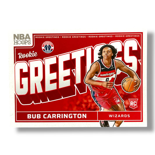 Bub Carrington RC Rookie Greetings 24/25 Panini Hoops Basketball
