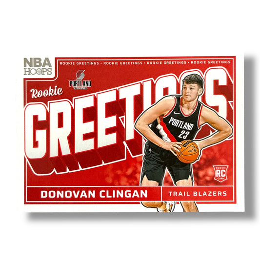 Donovan Clingan RC Rookie Greetings 24/25 Panini Hoops Basketball