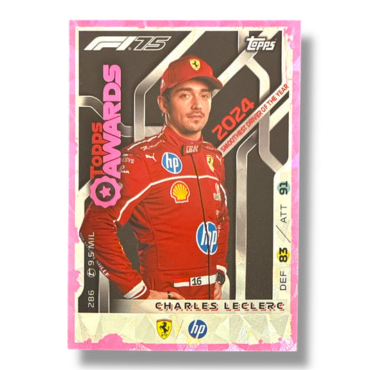 Charles Leclerc Topps Awards Pink F1 Turbo Attax 2025